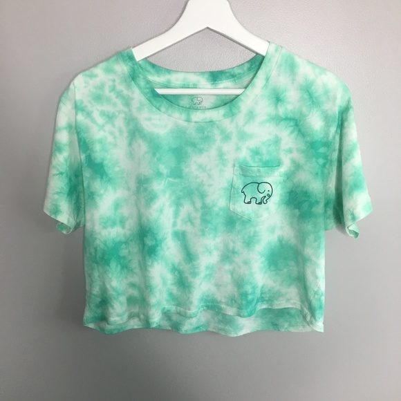 ivory ella Tops - SOLD Ivory Ella Green Tie Dye Cropped Tee #103